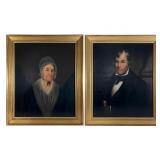 Pair of Mid 19th Century Amer. Folk Art Portraits