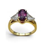 18K Ruby & Trillion Diamond Ring