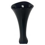 19.75 Inch Black Onyx Trumpet Glass Vase