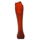 24.75 Inch Mid-Century Orange Swung Glass Vase