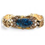 14K Mel Tsosie Diamond, Turquoise Panel Bracelet