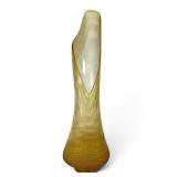 30 Inch Amber Glass Swung Floor Vase