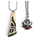 Two Sterling Native Amer. Style Necklaces