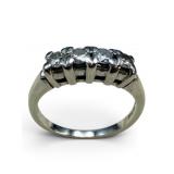 Platinum Four Stone Diamond Band