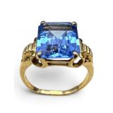 14k Synthetic Blue Stone Ring