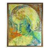 Phylis Hart Signed Abstract Portrait Oil 1967