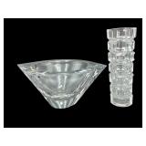 2 Swedish Orrefors and Textured Crystal Items