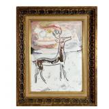 Sterling Boyd Strauser Mixed Media Deer Painting