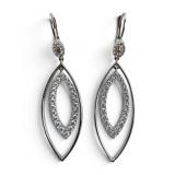 Beautiful 2.25 Inch 2CTW 14k Diamond Earrings