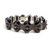 Sterling Onyx & Marcasite Art Deco Bracelet