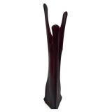 23.25 Inch Dark Ruby Red Swung Glass Vase