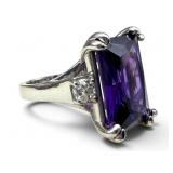 14k Amethyst & Diamond Cocktail Ring