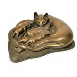 Siebert 1983 Bronze Clad Cat Sculpture