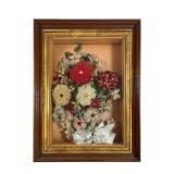 Victorian Yarn Mourning Wreath Shadow Box