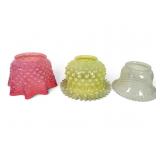 Three American Opalescent Art Glass Lamp Shades