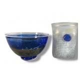 Kosta Boda Bertil Vallien Glass Bowl and Vase