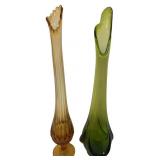 Pair of 19 Inch Swung Glass Stretch Vases