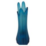 17.5 Inch Blue Glass Swung Base Vase