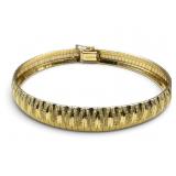 10K Italian Textured Omega Bracelet