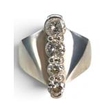 14K Diamond Modernist Sculptural Band Ring