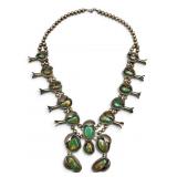 Silver & Turquoise Squash Blossom Necklace