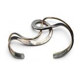 C. Leslie Smith Sterling & 14KGF The Ballet Cuff