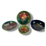 Group of Four Moorcroft Pottery Floral Items