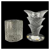 Lalique Crystal Banians Candlestick and Votive