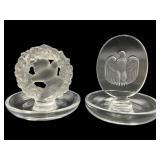 Two Lalique Frosted Glass Ring Dishes