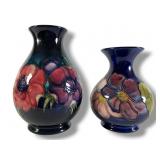 Two Moorcroft Earthenware Floral Vases