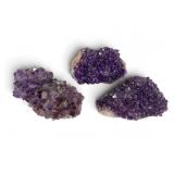 Trio of Natural Amethyst Crystal Clusters