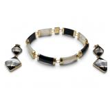 14K Onyx & Mother of Pearl Jewelry Suite