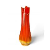 17.75 Inch Bittersweet Orange Swung Glass Vase