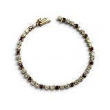 14K - 3 CTW Diamond & Ruby Tennis Bracelet