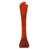 23.25 Inch Persimmon Swung Glass Swan Vase