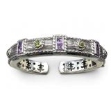 Judith Ripka Sterling Amethyst & Peridot Cuff