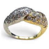 18K Platinum & 1 CTW Diamond Bypass Ring