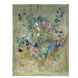 Sterling Strauser Floral Still Life Oil on Board