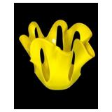 Vintage Yellow Hand-Blown Macchia Art Glass Vessel