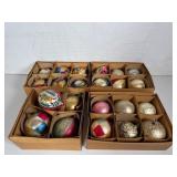 23 Large Hand-Painted Glass Christmas Ornaments