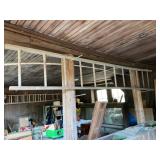 Antique 23 Foot Triple Rail Wooden Ladder