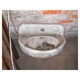 Antique Cast Iron and Porcelain Enamel Wall Mount