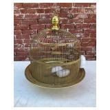 Antique Hendryx Brass Pedestal Birdcage