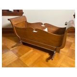American Empire Tiger Maple Sleigh Cradle