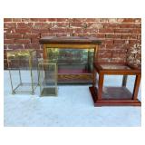 Assortment of Wood and Brass Display Vitrines