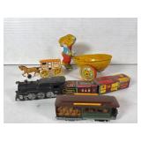 Collection of Vintage Tin and Cast Iron Toys