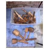 Assortment of Vintage Wooden Mallets and Pestles
