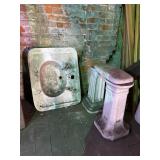 Antique Cast Iron Pedestal Sink and Hardware