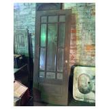 Antique 9-Lite Wood Entry Door with Bubble Glass