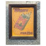 Vintage Sunshine Cigarettes Framed Tin Sign